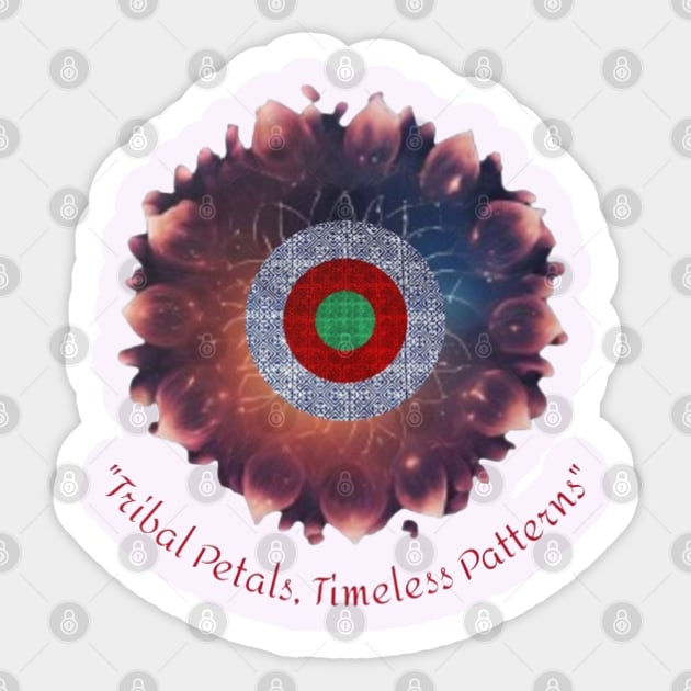 Tribal Petals, Timeless Patterns – A Hmong Bloom Sticker by Pimcolle